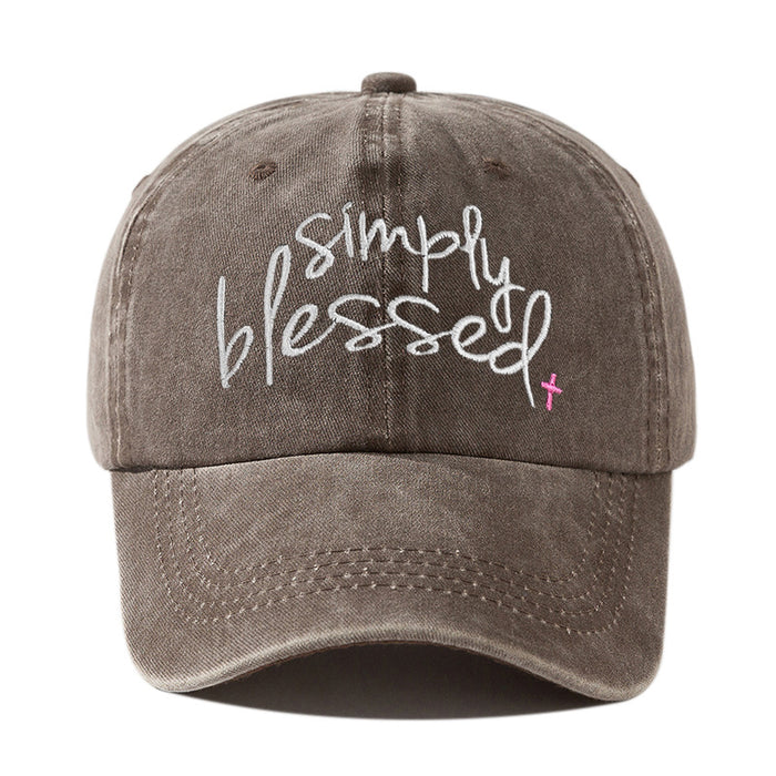 Wholesale Polyester Embroidered English Letters Washed Distressed Baseball Cap JDC-FH-BDe006