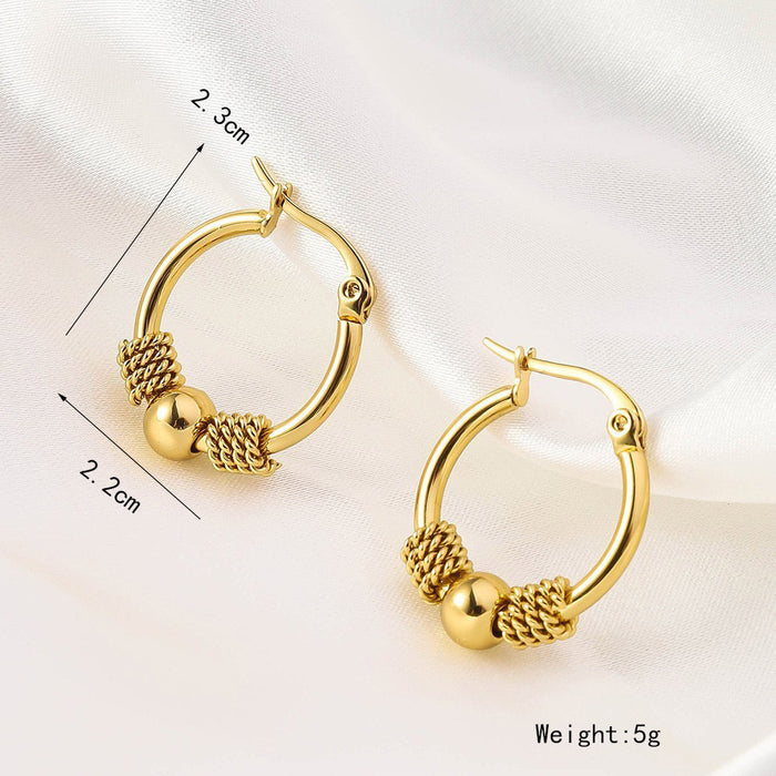 Wholesale New High-end Titanium Steel Earrings for Women with Irregular Heart Circles and 18k Gold Plated Non Fading Accessories JDC-ES-RX003