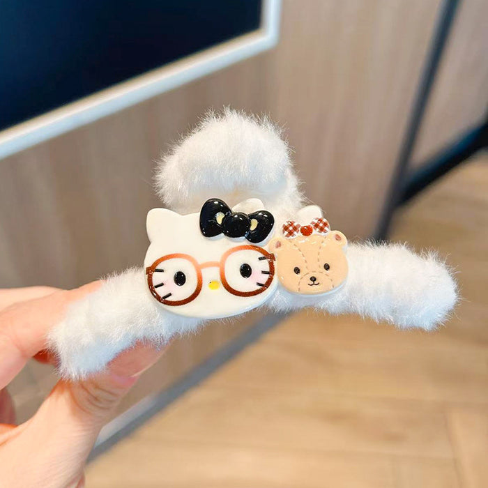 Wholesale Cute cartoon style large plush hair claw clip