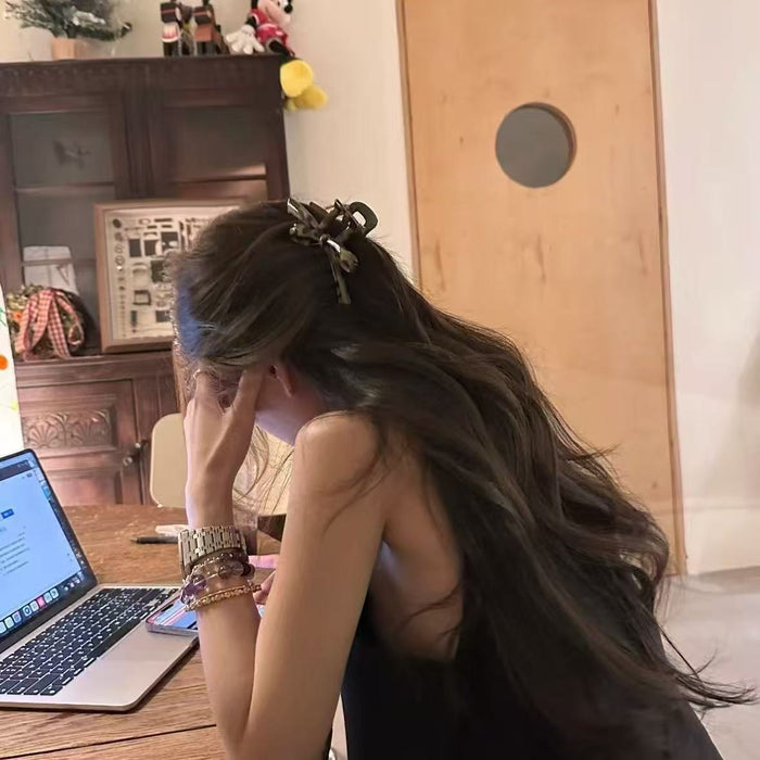 Wholesale Leopard Print Bow Clip for Women Hair Shark Clip Elegant Hairpin Hairpin