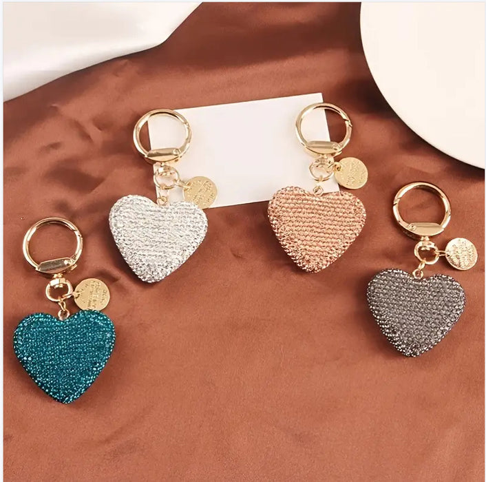 Wholesale Love Car Keychain Creative Diamond Love Earphone Case Bag Pendant Text Metal Tag Bag Accessories