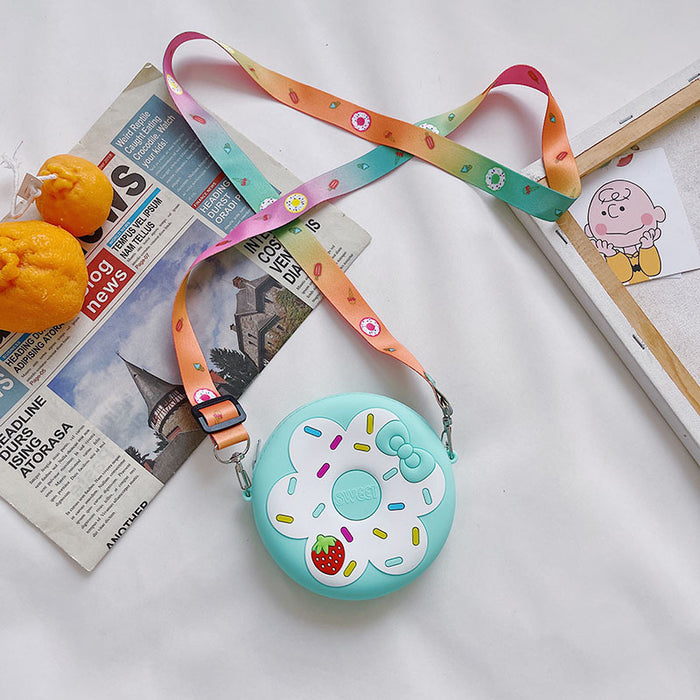 Wholesale Donut Silicone Crossbody Bag for Girls Trendy Cute Coffee Color MOQ≥10