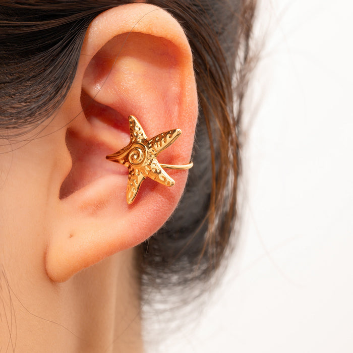 Wholesale Fashionable alloy earrings with light luxury and high-end feel, flower moon sun ear clip, ear bone clip