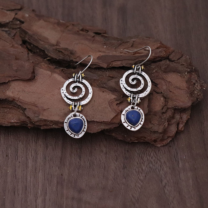 Wholesale Vintage bronze circle leather earrings