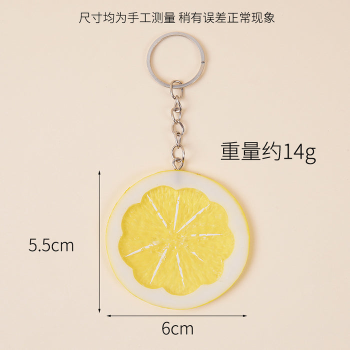 Wholesale Lemon Slice Simulated Fruit PVC Keychain Charm Fashion Bag Accessory MOQ≥2