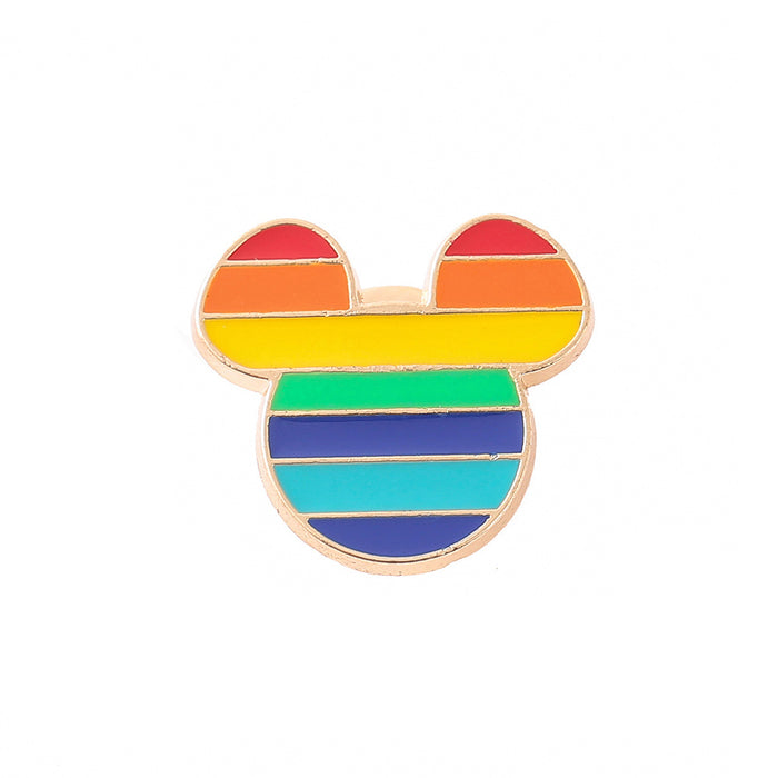 Wholesale Rainbow Heart Letter Brooch
