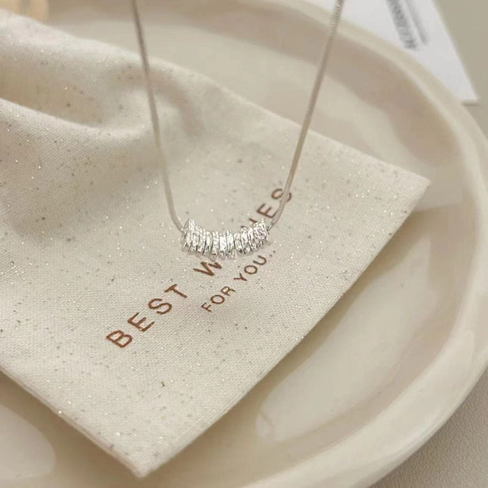 Wholesale Silver Texture Shattered Silver Necklace Women's Irregular Elegant High-end Sense