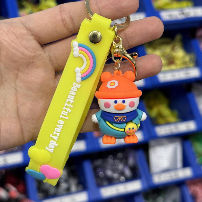 Wholesale Silicone Cartoon Duck Doll Keychain JDC-KC-SengH004