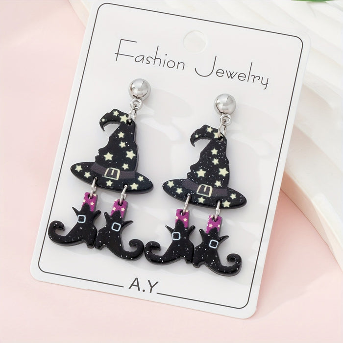 Wholesale Party Wear  Witch Acrylic Earrings Jewelry Accessory For Resale