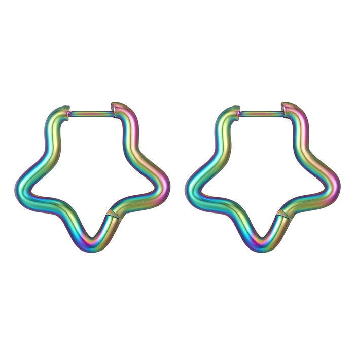 Wholesale geometric shaped ear buckle titanium steel earrings