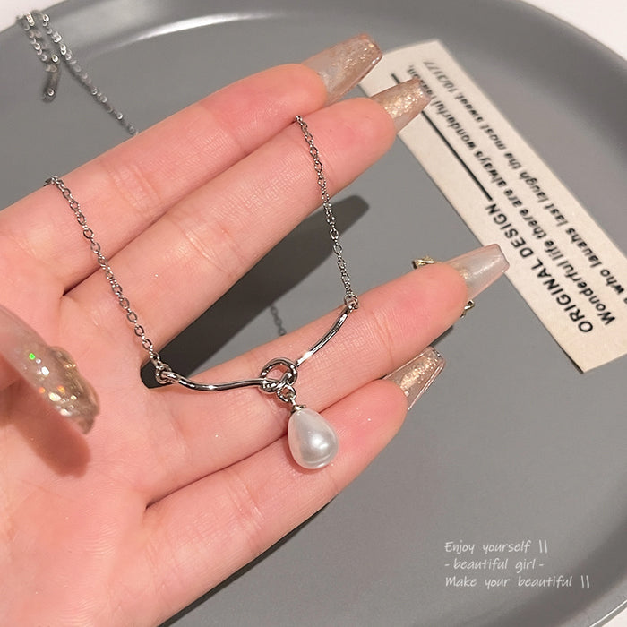 Wholesale Pearl Knot Necklace Chain Elegant Fashion Jewelry