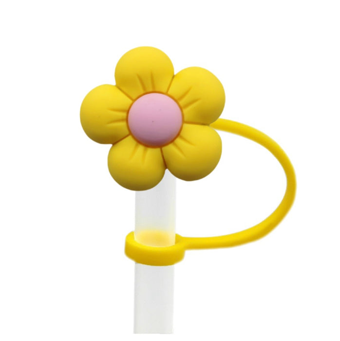 Wholesale New Colorful Flower Series Straw Cap Creative DIY Straw Stopper Reusable Straw Decorative Straw Cover