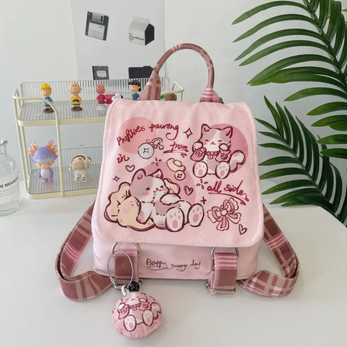 Wholesale Lightweight and large-capacity canvas puppy backpack bags for students