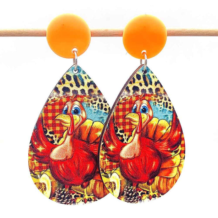 Wholesale Autumn Thanksgiving Wooden Earrings JDC-ES-Susheng003