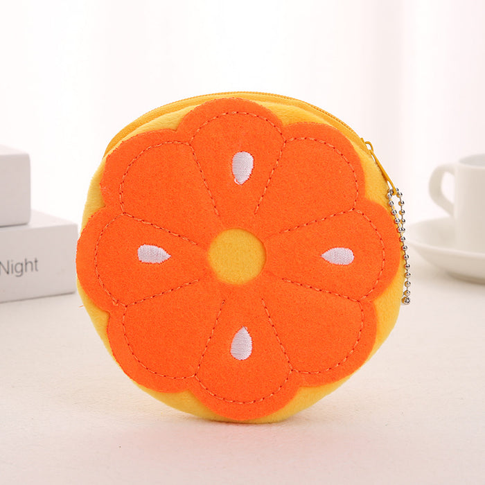 Wholesale Orange Pineapple Fruit Cute Cartoon Plush Coin Purse JDC-WT-SM007