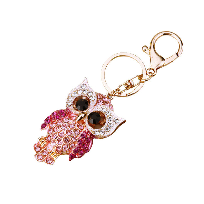 Wholesale Cross car keychain metal pendant keychain ring inlaid with diamonds