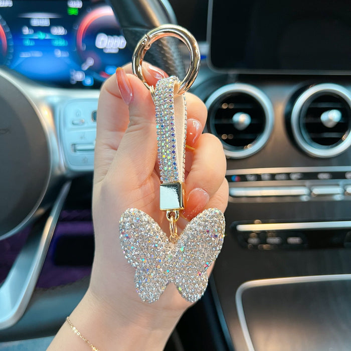 Wholesale Clay Butterfly Rhinestone Keychain JDC-KC-WangY001