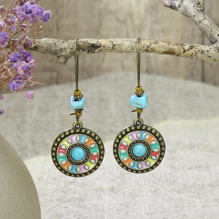 Wholesale Bohemian Hollow Tassel Earrings Geometric Design Fashion Accessory MOQ≥2