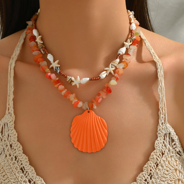 Wholesale Exaggerated Shell Necklace Irregular Gravel Fashion Ethnic Necklace