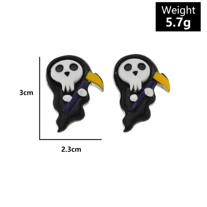 Wholesale Bizarre simulation ghost death face pumpkin personalized earrings wholesale