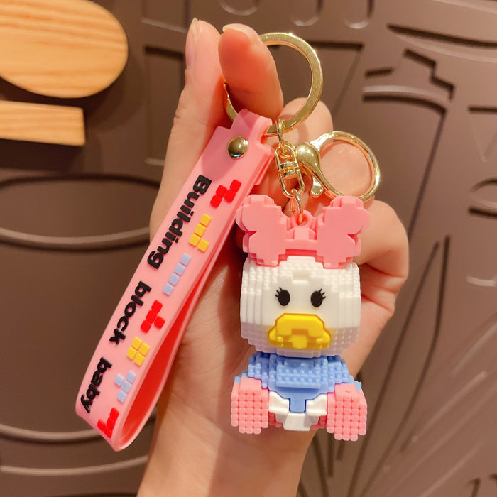 Wholesale Cartoon Building Block PVC Keychain JDC-KC-JinYuan001