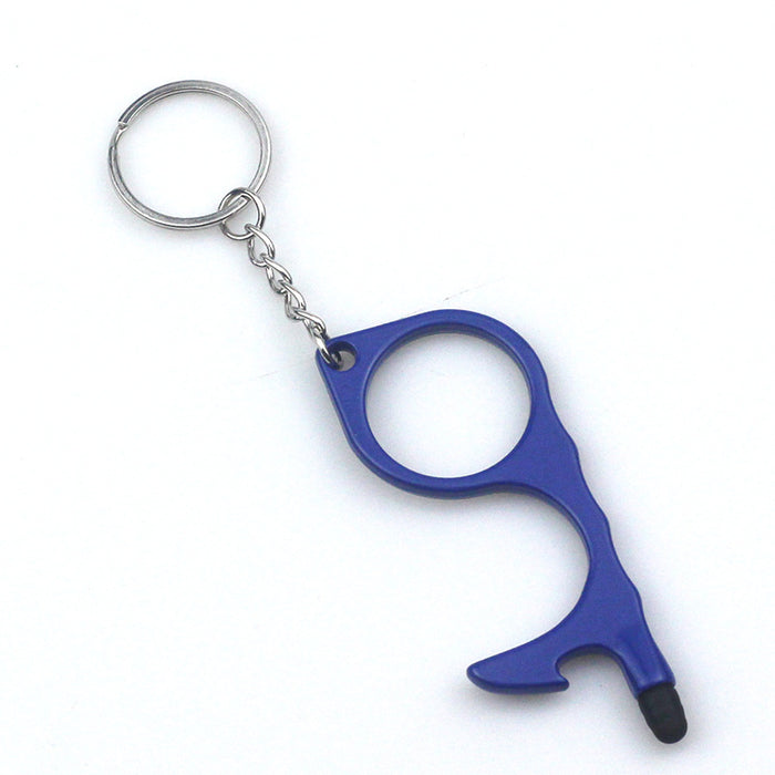 Wholesale Gold Electroplated Metal EDC Multi Function Touchless Door Opener Keychain Car Key Accessory Boutique Resale