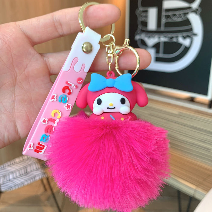 Wholesale  Keychain Fur Ball Pendant Cartoon Doll Key Chain Cute Bag Pendant