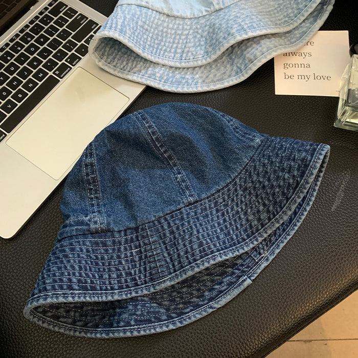 Wholesale Cowboy fisherman hat, women's big head circumference, sun shading basin hat, versatile bucket hat