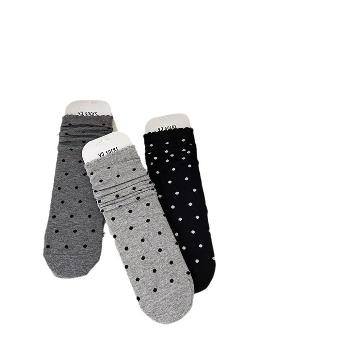 Wholesale Socks, mid tube socks, sweat absorbing pile socks, versatile polka dot cotton mid tube socks