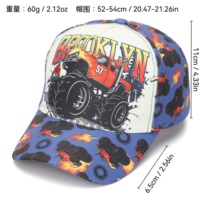 Wholesale Kids Baseball Cap with Flame Print Summer Sun Protection Unisex Hat