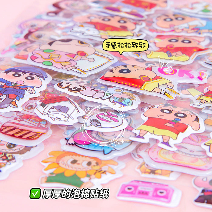 Wholesale Random Double-layer portable cartoon change bubble sticker paper card student gift foam sponge children' s three-dimensional reward sticker