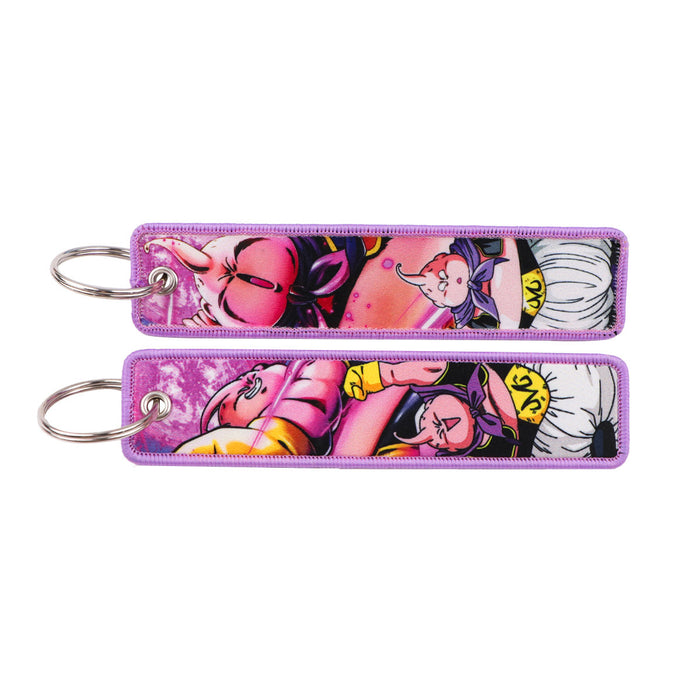 Wholesale  Woven Label Keychain Cartoon Pendant Woven Fabric Cartoon Accessory