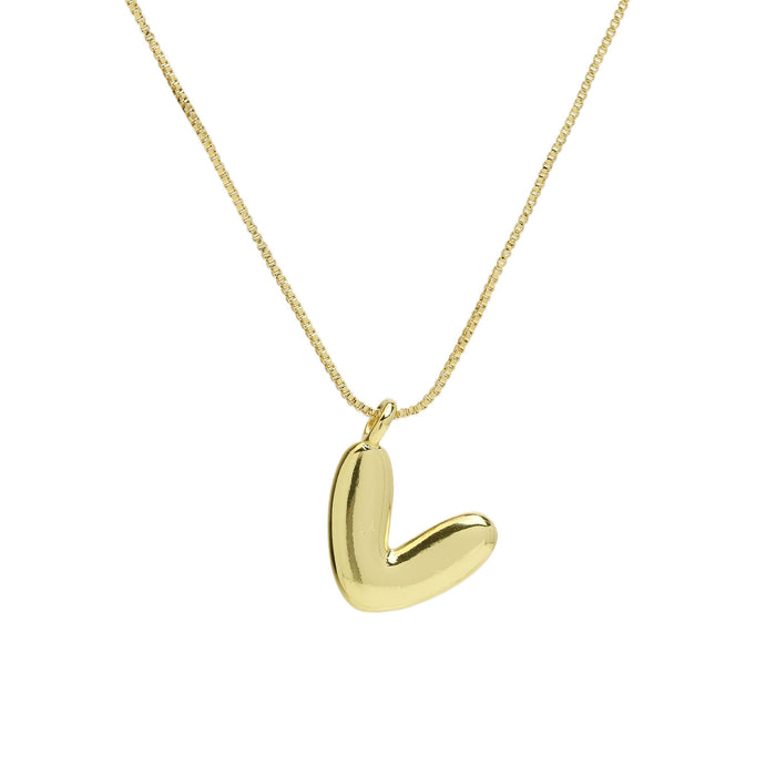 Wholesale 18k Brass Glossy Balloon 26 English Letters Necklace JDC-NE-BaiYi004