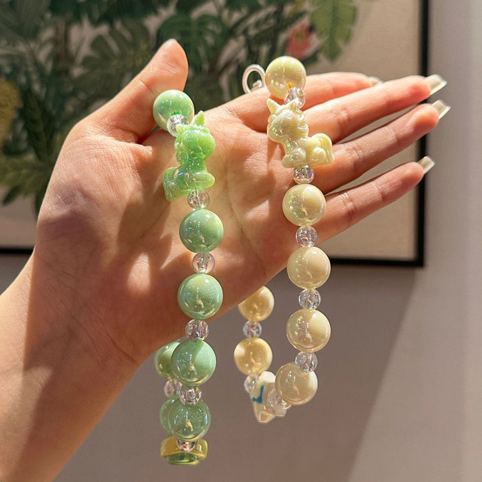 Wholesale Creative Cute Cartoon Beaded Keychain Colorful Beads Car Keychain Pendant Accessories