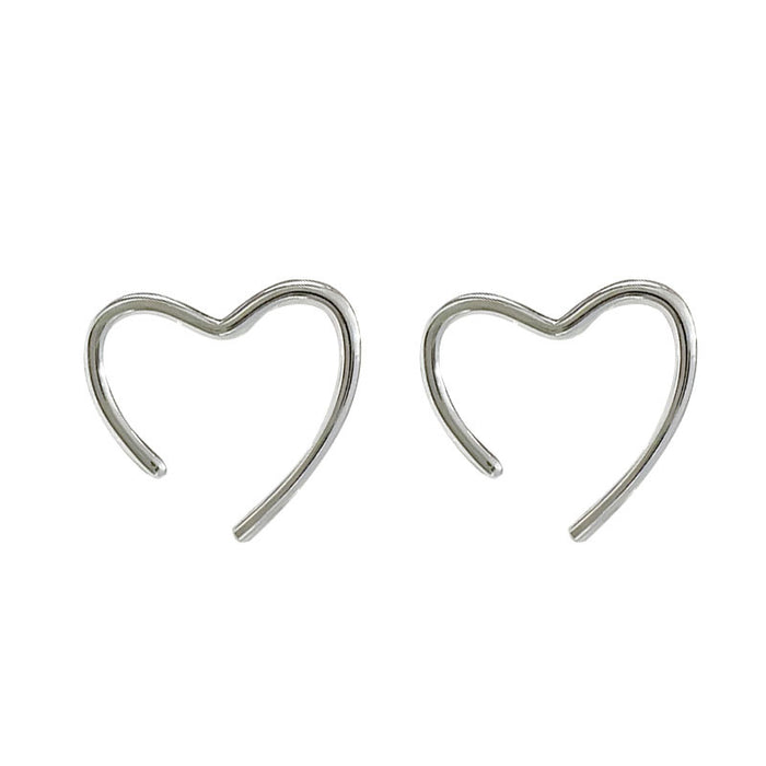 Wholesale   elegant 925 silver needle female earrings heart-shaped small non-pierced mosquito coil ear clip