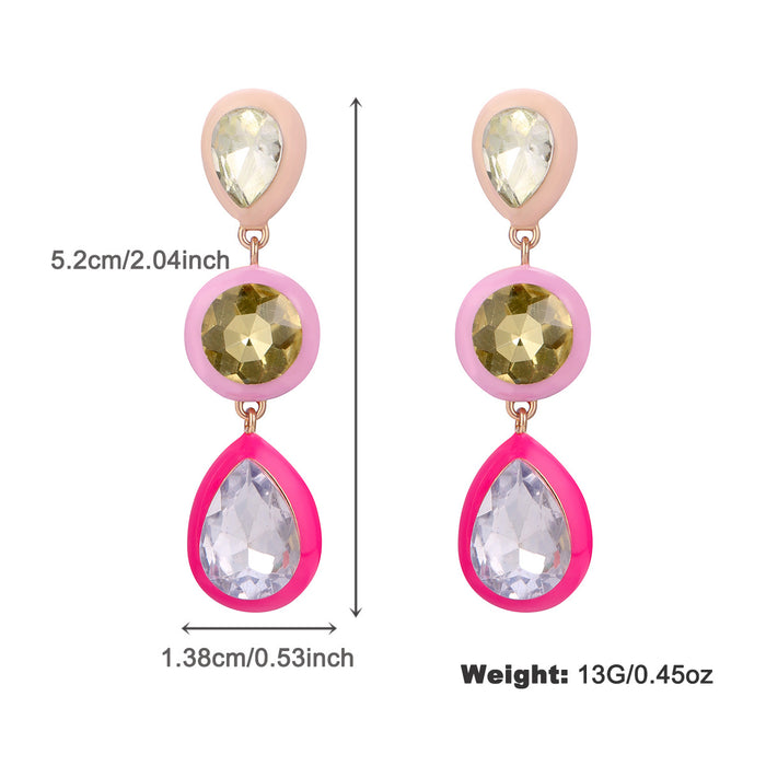 Wholesale Irregular Metal Color Diamond Combination Earrings JDC-ES-KenJie006