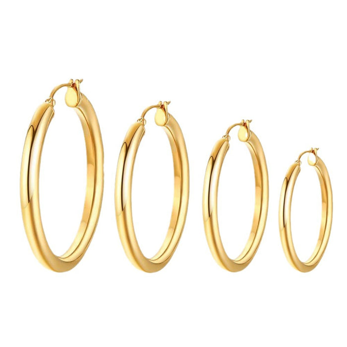 Wholesale Copper plated circle earrings with exaggerated personality, light luxury, simple earrings
