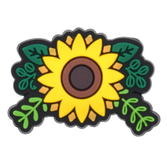 Wholesale Random 100pcs PVC Garden Sunflower Bee Hole Shoe Buckle DIY Accessories JDC-SC-RYY027