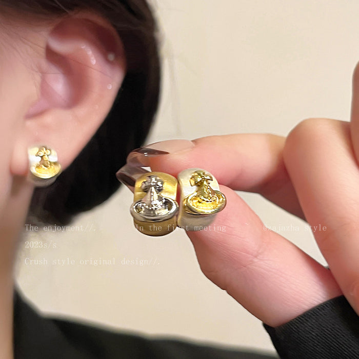 Wholesale Vintage Saturn Frosted Stud Earrings JDC-ES-AiShan006