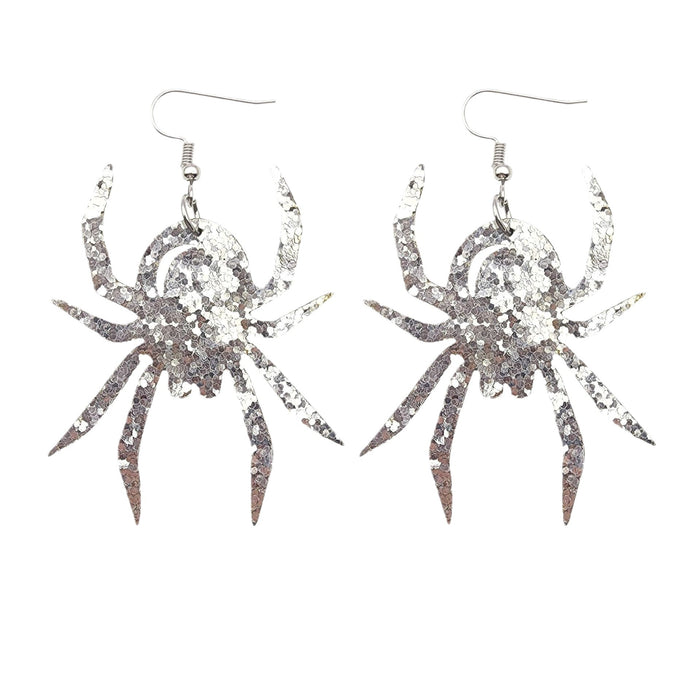 Wholesale 2023 New Halloween Spider Sequin Leather Earrings JDC-ES-CaiYun004