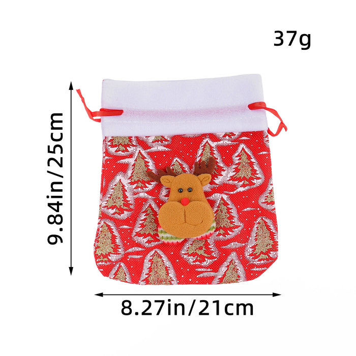 Wholesale Christmas Tote Bag Gift Apple Bag Christmas Decoration Three-Dimensional Gift Bag Printed Gift Bag