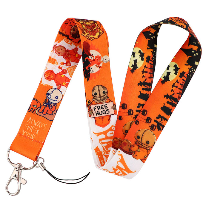 Wholesale Horror and thriller themed long phone lanyard with chest strap