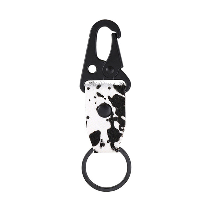 Wholesale Vintage Cow Pattern Leather Letter Keychain JDC-KC-YiTian009