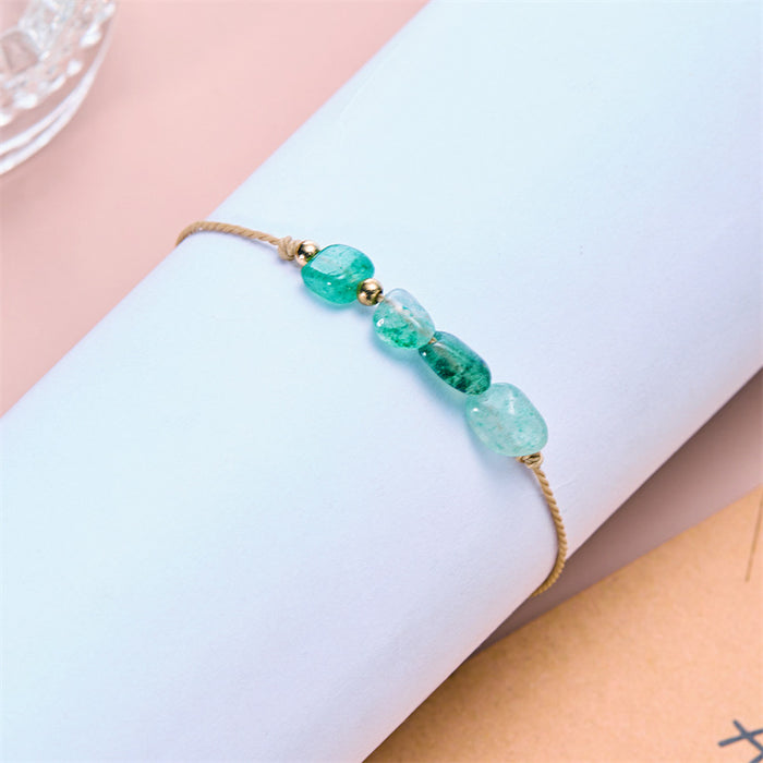 Wholesale 12 constellations natural stone hand-woven cardboard bracelet original stone beads