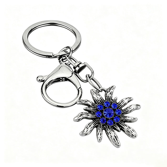 Wholesale Bavarian Edelweiss Alloy Keychain Charm Retro Bag Charm Car Key Accessory Chic Gift