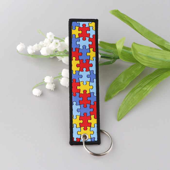 Wholesale Woven Label Keychain