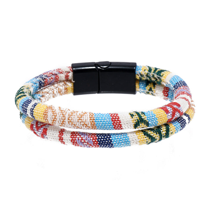 Wholesale Ethnic Style Bracelets Bohemian Style Fabrics Multi-color Weaving JDC-BT-XH026