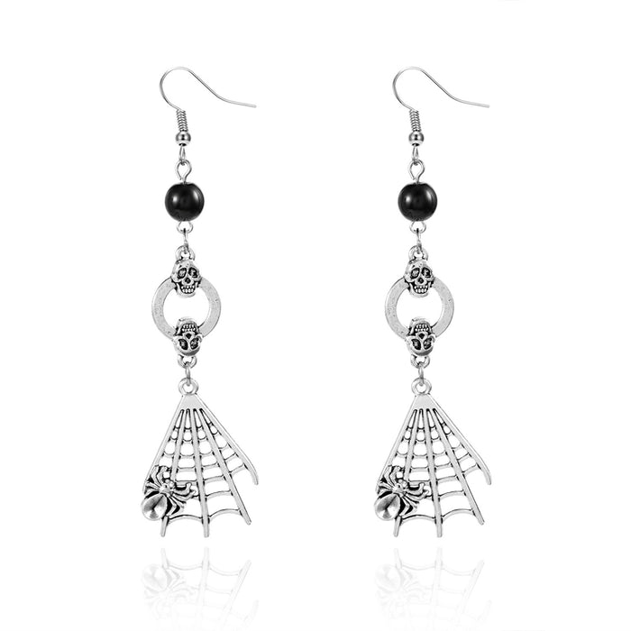 Wholesale Exaggerated  Earrings Exaggerated Dark Style Skull Bat  Pendant Earrings