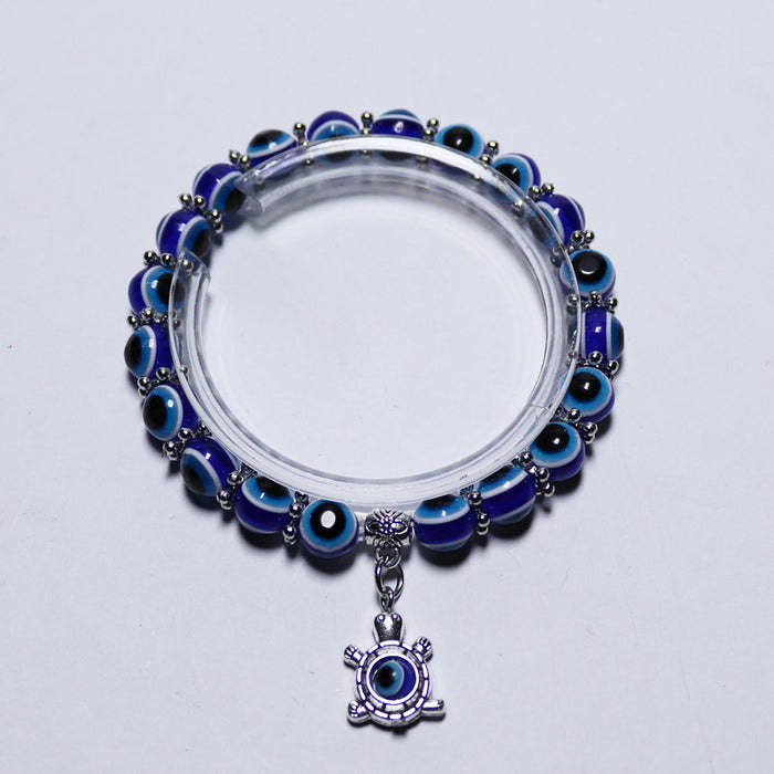 Wholesale Retro Blue Eyes Devil's Eye Bracelet Bracelet Butterfly Turtle Elephant Fatima's Hand Pendant