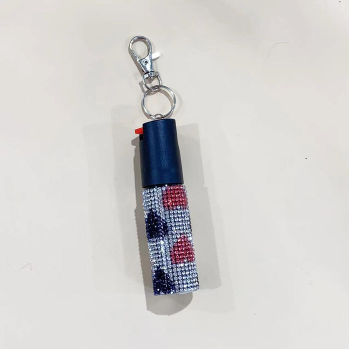 Wholesale Plastic Diamond Inlaid Portable Press Type Keychain JDC-KC-ZY013